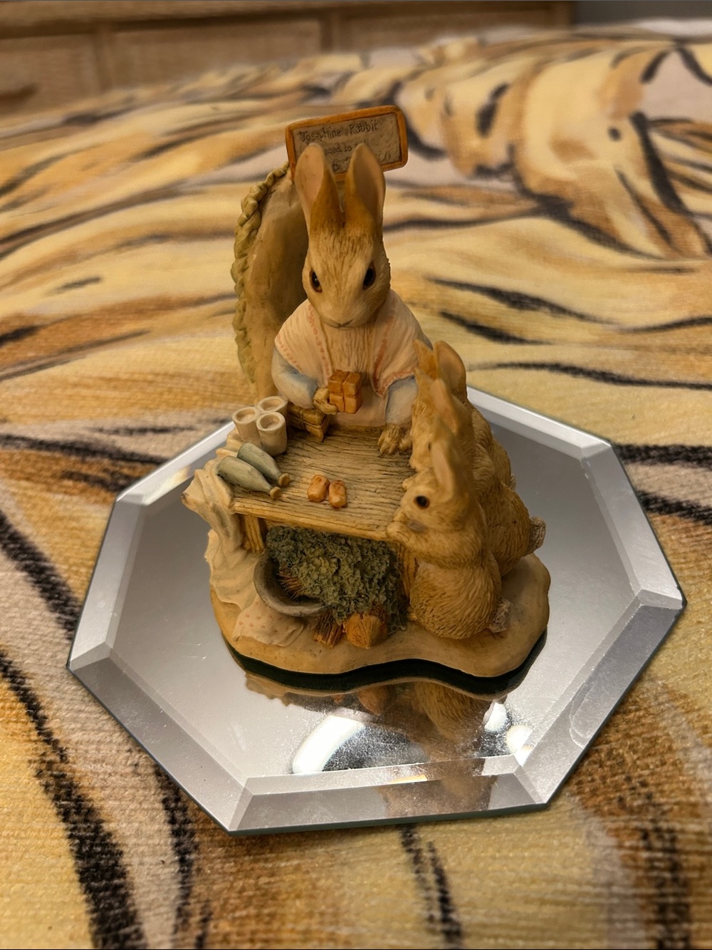 Hand-Painted Bunny Market Figurine in Tan and Cream - Brand By Beatrice Potter